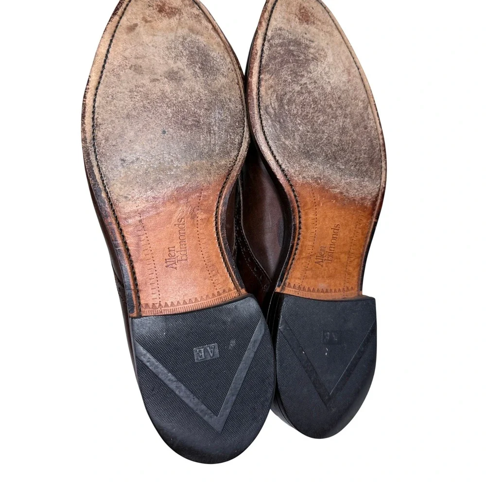 Allen Edmonds Wendell Dress Shoes Mens 10 D Brown Leather Brogue Split Toe Derby